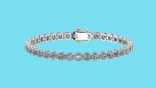 Certified 4.00 Ctw SI2/I1 Diamond Tennis Bracelet 14K White Gold Gold