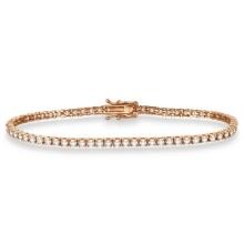 Eternity Diamond Tennis Bracelet 14k Rose Gold 3.00ctw