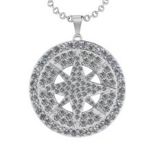 7.25 Ctw SI2/I1 Diamond 14K White Gold Pendant Necklace