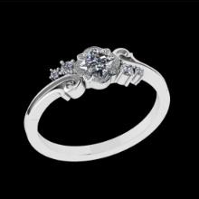 0.66 Ctw SI2/I1 Diamond 18K White Gold Engagement Ring