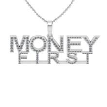 1.58 Ctw SI2/I1Diamond 14K White Gold Necklace