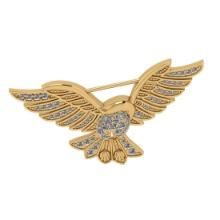 0.90 Ctw SI2/I1 Diamond 14K Yellow Gold Eagle Brooch Pin