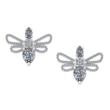 3.80 Ctw SI2/I1 Diamond 14K White Gold Earrings