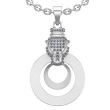 0.35 Ctw SI2/I1 Diamond 18K White Gold Panther Pendant Necklace