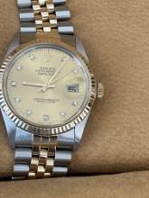 USED 36MM TWO-TONE ROLEX W/FACTORY DIAMONDS