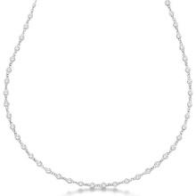 Station Eternity Necklace in 14k White Gold 5.25ctw