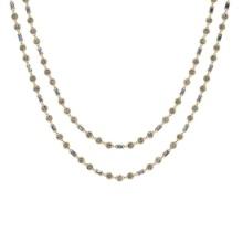 11.50 Ctw SI2/I1 Diamond Style Prong & Bezel Set 14K Yellow Gold Two Layer Yard Necklace