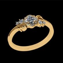 0.66 Ctw SI2/I1 Diamond 18K Yellow Gold Engagement Ring