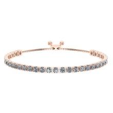 1.66 Ctw SI2/I1 Diamond Prong Set 14K Rose Gold Slide Bracelet