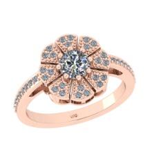 0.75 Ctw Diamond 14K Rose Gold Engagement Ring