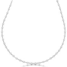 Station Eternity Necklace in 14k White Gold 1.51ctw