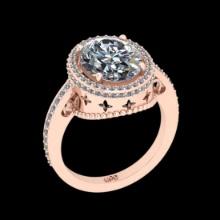 4.02 Ctw VS/SI1 Diamond14K Rose Gold Engagement Ring