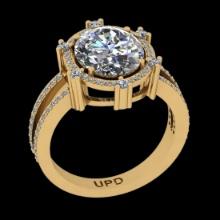 4.72 Ctw VS/SI1 Diamond14K Yellow Gold Vintage Style Ring