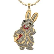 6.92 Ctw SI2/I1 Ruby and Diamond 14K Yellow Gold Pendant Necklace