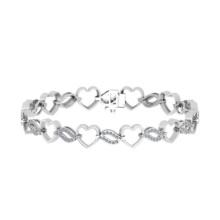 0.75 Ctw SI2/I1 Diamond Style Prong Set 18K White Gold Tennis Bracelet