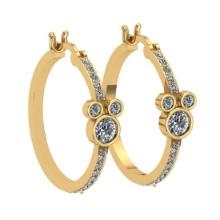 1.52 Ctw SI2/I1 Diamond Prong Set 10k Yellow Gold Hoop Earrings