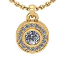 0.72 Ctw SI2/I1 Diamond 14K Yellow Gold Necklace