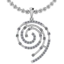 0.60 Ctw SI2/I1 Diamond 14K White Gold Necklace