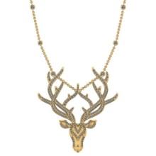 2.71 Ctw SI2/I1Diamond 14K Yellow Gold Reindeer Yard Pendant Necklace