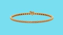 Certified 1.25 Ctw SI2/I1 Diamond Tennis Bracelet 14K Yellow Gold Gold