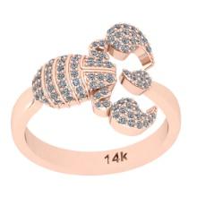 0.45 Ctw Si2/i1 Diamond 14K Rose Gold Creature Ring