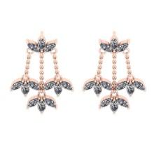 3.36 Ctw SI2//I1 Diamond 14 K Rose Gold Earrings