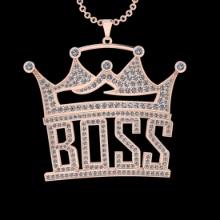 4.75 Ctw SI2//I1 Diamond 14 K Rose Gold Boss Pendant Necklace