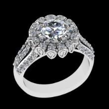 2.77 Ctw SI2/I1 Diamond 18K White Gold Engagement Halo Ring