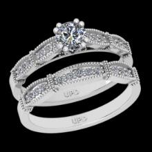 1.45 Ctw SI2/I1 Diamond 10K White Gold Engagement set Ring