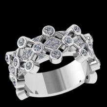 1.16 Ctw SI2/I1 Diamond 10K White Gold Eternity Band Ring