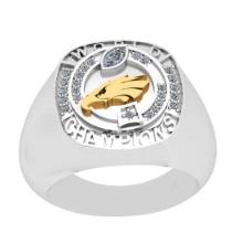 0.29 Ctw SI2/I1 Diamond 14K Yellow And White Gold Gold Two tone football theme Ring