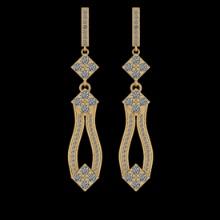 1.56 Ctw VS/SI1 Diamond 14K Yellow Gold Dangling Earrings