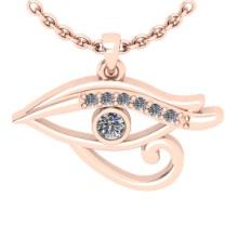 0.06 Ctw SI2/I1Diamond 14K Rose Gold Eye Pendant Necklace