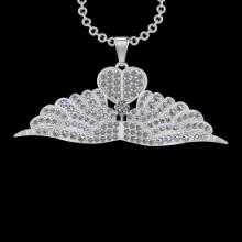 2.00 Ctw SI2/I1 Diamond 18K White Gold Pendant Necklace