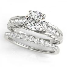 CERTIFIED 14KT WHITE GOLD 1.12 CTW J-K/VS-SI1 DIAMOND BRIDAL SET