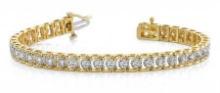 14KT YELLOW GOLD .50 CTW G-H VS2/SI1 CLASSIC PRONG ILLUSION SET DIAMOND TENNIS BRACELET