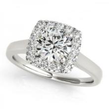 CERTIFIED PLATINUM 1.57 CTW J-K/VS-SI1 DIAMOND HALO ENGAGEMENT RING