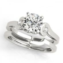 CERTIFIED 18KT WHITE GOLD 1.08 CTW J-K/VS-SI1 DIAMOND BRIDAL SET