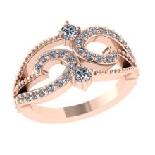 0.67 Ctw SI2/I1 Diamond 14K Rose Gold Promises Ring