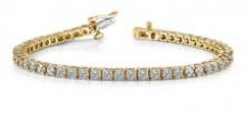 14KT YELLOW GOLD 2 CTW G-H VS2/SI1 CLASSIC FOUR PRONG TENNIS BRACELET