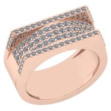 0.70 Ctw SI2/I1 Diamond 14K Rose Gold Band Ring