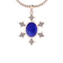 Certified 5.43 Ctw Tanzanite and Diamond I1/I2 14K Rose Gold Victorian Style Pendant