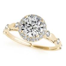 CERTIFIED 18K YELLOW GOLD 1.56 CTW J-K/VS-SI1 DIAMOND HALO ENGAGEMENT RING