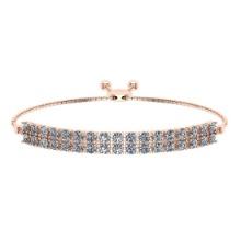 0.54 Ctw SI2/I1 Diamond Prong Set 14K Rose Gold Slide Bracelet