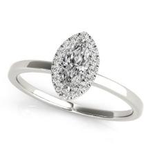 CERTIFIED 18KT WHITE GOLD 0.90 CTW J-K/VS-SI1 DIAMOND HALO ENGAGEMENT RING