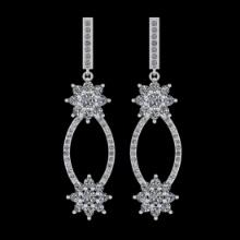 1.88 Ctw VS/SI1 Diamond 14K White Gold Dangling Earrings