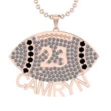 6.00 Ctw Treated Fancy Black Diamond 14K Rose Gold football theme Pendant Necklace