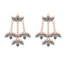 3.36 Ctw SI2/I1 Diamond 14K Rose Gold Antique style Earrings