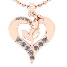 0.10 Ctw SI2/I1 Diamond 14K Rose Gold Pendant Necklace