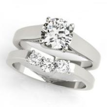 CERTIFIED 18KT WHITE GOLD 1.15 CTW J-K/VS-SI1 DIAMOND BRIDAL SET